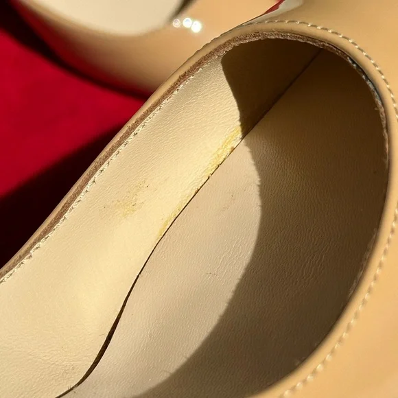 Christian Louboutin Beige Patent Leather Heels - Size 38 - Picture 6 of 8